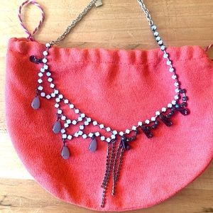 Asymmetrical Multicolor Faux Amethyst Necklace